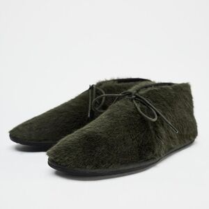 LOW HEEL FAUX FUR SHOES
